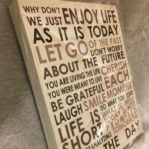 "Enjoy Life Today" Gallery Wrap Canvas Wall Decor